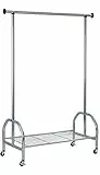 HAKU Rollgarderobe Chrom, Metall - Maße: B 120 cm x H 165 cm x T 50 cm, Style: Modern