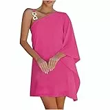 MICKURY Burg Kleider für Hochzeit baumwollkleider brautkleid Neckholder Brautkleider meerjungfrau floryday Kleider Kleider für Hochzeit als gast Schlichtes brautkleid Mont Kleider(B-Heißes Rosa,L)