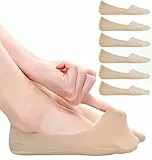 ILovDaisy Füßlinge Damen 39-42 Sneaker Socken, Unsichtbare Füsslinge Sneakersocken No Show Ballerina Damensocken Nylon Loafer Socken, Hautfarbe, 6 Paar