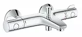 GROHE Grohtherm 800, Badewannenarmatur (Thermostat mit intelligenter Temperaturregelung, Mischbatterie mit Sicherheitssperre bei 38°, Duscharmatur mit S-Anschlüssen), chrom, 34567000