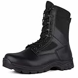 LUDEY Taktische Militärstiefel Herren Leichte Bequeme Einsatzstiefel Atmungsaktive Kampfstiefel Springerstiefel Arbeitsstiefel Schwarz 44EU