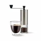 Tchibo manuelle Kaffeemühle, Keramikmahlwerk, einstellbarer Mahlgrad, Silber