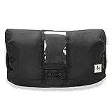 hauck Handwärmer für Kinderwagen Buggy Fahrradanhänger, Handmuff mit Touchscreen Handy Tasche, Warmes Teddy Fleece, Wasserabweisend, Einfache Befestigung am Schiebegriff (Schwarz)
