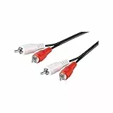Goobay 50031 Stereo Cinchkabel 10m / 2x Cinch-Stecker auf 2x Cinchstecker / RCA Kabel Subwoofer Kabel für Blu Ray Verstärker HiFi Stereo / Cinch Kabel 10m / Schwarz