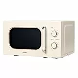 COMFEE CMO-M202NC(CM) Mikrowelle, Vintage, Retro, elegant, mit 5 Leistungsstufen, 700 W, 20 l, Timer verstellbar von 0 – 35 Minuten, einfache Bedienung, Innenbeleuchtung, Creme Aprikose