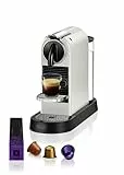 Nespresso De'Longhi EN167.W Citiz Kaffeekapselmaschine, Hochdruckpumpe und ideale Wärmeregelung ohne Aeroccino (Milchaufschäumer), Energiesparfunktion,1260W,37.4 x 11.9 x 25.5 cm, Creme-weiß