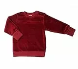 Leela Cotton Baby Kinder Nicky Sweatshirt Bio-Baumwolle 6 Farben Wählbar Jungen Mädchen Langarmshirt T-Shirt Gr. 62/68 bis 116 (74-80, Bordeaux)