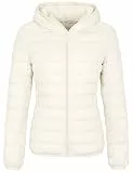 Wantdo Damen Daunenjacken Winter Winddichte Warm Mäntel Packable Leichte Jacken Isolierte Puffermäntel Outdoor Jacke Kapuze Slim Fit Jacken Weiß M