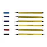 LEVIATAN D400 Fineliner Set 6 Mehrfarbig - Feinleiner Stift Bunt Für Den Täglichen Gebrauch Geeignet - Linienbreite Ca. 0.4 Mm Feinlinerfilzstifte