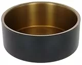 Kerbl Pet Edelstahlnapf Golden, 1800 ml, schwarz/Gold, 8,2 cm, Ø20,5 cm, Hundenapf, Katzenschüssel, Fressnapf, Edelstahl, Hunde, Katzen
