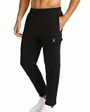 Spyder Herren-Cargo-Sweathose aus Fleece, weiche Stretch-Jogginghose mit innenliegendem Kordelzug, Gerippter Bund (Größen: S-XXL), Schwarz, Mittel