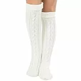 YAMEE Kniestrümpfe Winter Strick Strümpfe, Knie-Lange Socken Stulpen für Damen Gestrickt, Stiefelstrümpfe Legwarmers 1 Paar