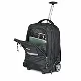 LIGHTPAK 46005 Laptop Trolley Rucksack MASTER mit verstaubaren Tragegurten, Businesstasche mit Teleskop-Handgriff, Aktentasche mit gepolstertem Laptopfach, Tasche, schwarz, ca. 48,5 x 38,5 x 18 cm