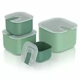 Arendo - Vorratsdosen Set mit Deckel - Frischhaltedosen - Set 4 teilig – 3800 2300 1200 600 ml - luftdicht – auslaufsicher – stapelbar – lebensmittelecht – Spülmaschinengeeignet mikrowellengeeignet –