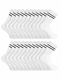 Basic Treasure 20 Paar Tennissocken Herren & Damen 43-46, Sportsocken Baumwolle, Atmungsaktive Tennis Crew Socken, Weiß