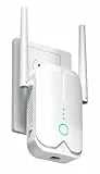 WLAN Verstärker Repeater, WLAN-Extender-Signalverstärker für bis zu 5000 sq.ft, Verstärker mit großer Reichweite und Ethernet-Anschluss, Zugangspunkt, 1-Tasten-Einrichtung, Alexa-kompatibel
