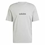 adidas Herren Essentials LINEAR Single Jersey Tee, medium Grey Heather/Black, L