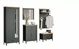 trendteam smart living - 5-teilige Garderobenkombination Garderobenmöbel - Garderobe - Stanton - Aufbaumaß (BxHxT) 261 x 198 x 39 cm - Farbe Tannengrün mit Evoke Eiche - 220991104