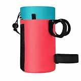 Yunmeryker Nylon Lenkertasche für Pendler, 1.2L Fahrradtasche Lenker mit Flaschenhalter, wettergeschützt für Handy, Bikepacking Tasche, Beelord-Pink Green, 1.2L