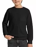 Arshiner Jungen Sweatshirt Schwarz Pullover Fleece Kinder Winter Rundhals Langarmshirt Casual Oberteile Kinderbekleidung Halloween 160/11-12 Jahre