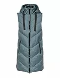 JDY Damen 3/4-lange Steppweste mit Kapuze JDYSkylar Padded Hood Waistcoat 15220630 Stormy Weather/Black L