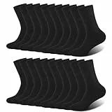 anqier 10 Paar Socken Herren Damen Baumwolle Herrensocken Sportsocken Schwarz Business Socken Weiß Atmungsaktive