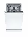 Bosch SPV2HMX42E, Serie 2, Smarter Geschirrspüler Vollintegriert, 45 cm breit, Besteckschublade, extra Trocknung auf Knopfdruck, höhenverstellbarer Oberkorb, leiser und effizienter Motor, mit aquaStop
