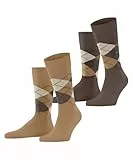 Burlington Herren Socken Everyday Argyle M So Baumwolle gemustert 2 Paar, Beige Brown Sugar 5152, 40-46