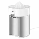 Braun CitrusQuick 5 CJ5050 WH Zitruspresse, Direkter Saftauslauf, Anti-Tropf-Auslauf, Start/Stopp-Automatik, einfache Reinigung, Direktserviersystem, Inklusive Schutzdeckel, 60W, Weiß