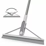 KOLLIEE Silikon Wasserschieber Boden Duschabzieher Mit Stiel 156cm Bodenabzieher Dusche Fensterabzieher Grau