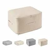Meltrck Platzsparender Komprimierender Organizer, Faltbare aufbewahrungstaschefür Deckbetten,aufbewahrung bag dient zur Aufbewahrung von Steppdecken, Daunenjacken, Kleidung usw. (Beige 54x42x60cm)