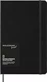 Moleskine Smart Notebook, Smart Writing System, Digitaler Notizblock mit Hardcover, Linierten Seiten und Elastischem Verschluss, Größe Large 13 x 21 cm, Farbe Schwarz