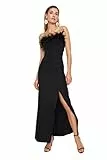 Trendyol Damen-Abendkleid, figurbetont, eng anliegend, gewebt, Maxi-Abendkleid, Schwarz, 38