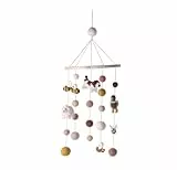 Handgemacht & Fairtrade-zertifiziert | Gry & Sif | Stilvolles dänisches Design x Nepali Kunsthandwerker | Mobile Baby mit gehöften Tieren aus Filz für das Babybett Laufstall Wickeltisch Babyzimmer