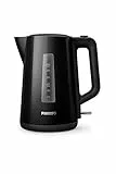 Philips Wasserkocher – 1.7 L Fassungsvermögen mit Kontrollanzeige, Pirouettenbasis, schwarz (HD9318/20)