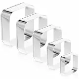 JJUNW 5 Stück Ausstechformen, Quadratisch Ausstecher Plätzchen Ausstecher Cookie Cutters Formen Edelstahl Keksausstecher Plätzchenausstecher für Keks Backen DIY Fondant Gebäckformen (5 Größen)