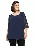 Sheego Damen Große Größen Tunika im Layerlook mit Chiffon Abendmode elegant Rundhals-Ausschnitt -