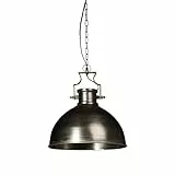 Relaxdays Hängeleuchte Industrie matt groß HBT ca. 145 x 40,5 x 40,5 cm Hängelampe mit großem glockenförmigen Lampenschirm im Industriestil Pendelleuchte aus Metall Pendellampe E27 bis 40W, anthrazit