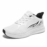 Jawixu Hallenschuhe Herren Turnschuhe Damen Laufschuhe Sportschuhe Sneaker Weiß Schwarz 36EU
