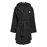 adidas Unisex Hooded Bathrobe Robe, Black, S