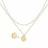 Jenosy Kette Layered Damen Stier Sternzeichen Kette Gold Personalisierte Halskette mit Anhänger Zarte Mehrreihig Halskette Hypoallergene 18K Vergoldete Kette Modeschmuck für Frauen und Mädchen