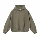 Leader of the Beauty Übergroßer Kapuzenpullover, Unisex, schweres Sweatshirt, einfarbige Hoodies für Männer und Frauen, Paare, Schule, Freizeit, Aschgrün, M