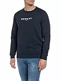 Replay Herren Sweatshirt aus Baumwollmix, Blue 085 (Blau), M