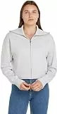Calvin Klein Damen Sweatshirt mit Reißverschluss Diffused Monologo Zipper, Grau (Lunar Rock), S