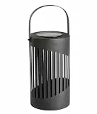 Dehner Solar-Laterne Mina Ø15 x H37 cm – LED Gartenlaterne mit Solar- & Akkubetrieb, USB-C Kabel inkl., warmweiß, Dämmerungssensor, schwarz