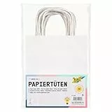 folia 21800 - Papiertüten aus Kraftpapier, Geschenktüten, 20 Stück, 18 x 8 x 21 cm, weiß - zum Basteln, Verzieren und Verschenken