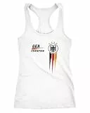 MoonWorks® Damen Tank Top Fan-Shirt Deutschland Champion EM 2024 Fußball Europameisterschaft Racerback Muskelshirt weiß M