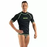 SEAC T-Sun Short Man, Rash Guard zum Schwimmen, Surfen, Tauchen, UV-Schutz, schwarz, L
