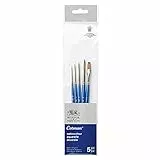 Winsor & Newton 5390609 Cotman Aquarell Synthetikhaar 5 Pinsel im Set - 4 Rundpinsel Nr. 00, 2, 4, 6 1 Ein-Strichpinsel 6mm