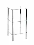 HAKU Möbel Regal Chrom, Metall, Sicherheitsglas - Maße: B 39 cm x H 77 cm x T 39 cm, Style: Modern
